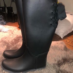 Black coach rain boots